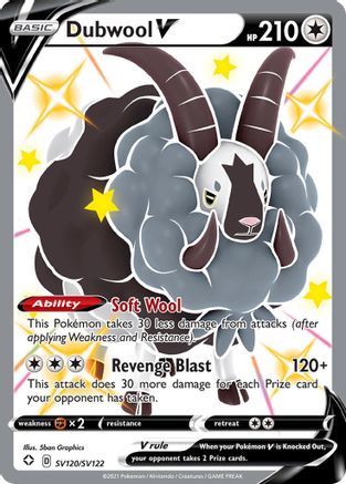 Dubwool V (SV120/SV122) - Shining Fates Shiny Vault Holofoil - Shiny Holo Rare