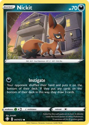 Nickit - 047/072 - Shining Fates Reverse Holofoil