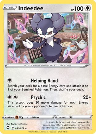 Indeedee - 056/072 - Shining Fates Reverse Holofoil