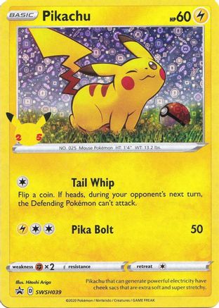 Pikachu - SWSH039 (General Mills) SWSH039 - Miscellaneous Cards & Products Holofoil