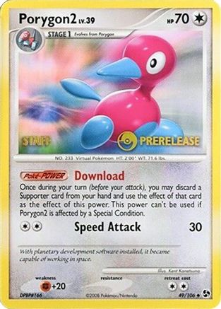 Porygon2 - 49/106 (Prerelease Promo) [Staff] 49 - Diamond and Pearl Promos