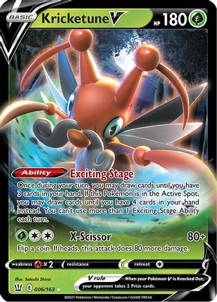 Kricketune V 006/163 - SWSH05 Battle Styles Holofoil - Ultra Rare