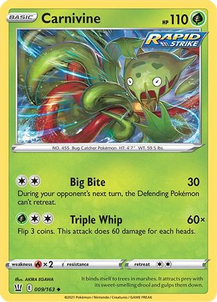 Carnivine 009/163 - SWSH05 Battle Styles Normal - Uncommon