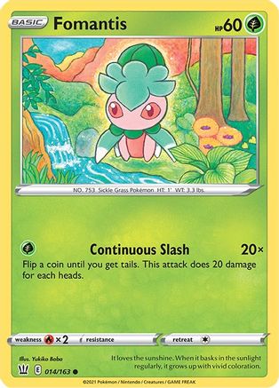 Fomantis 014/163 - SWSH05 Battle Styles Reverse Holofoil - Common