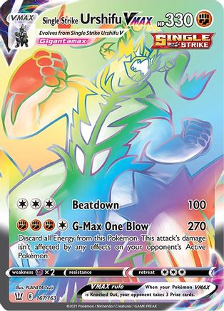Single Strike Urshifu VMAX (Secret) 167/163 - SWSH05 Battle Styles Holofoil - Secret Rare