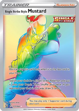 Single Strike Style Mustard (Secret) 177/163 - SWSH05 Battle Styles Holofoil - Secret Rare