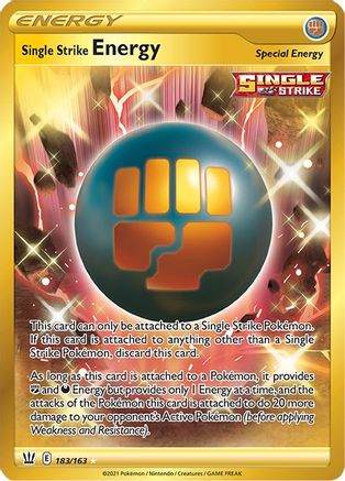 Single Strike Energy (Secret) 183/163 - SWSH05 Battle Styles Holofoil - Secret Rare
