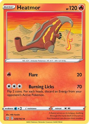 Heatmor 026/163 - SWSH05 Battle Styles Reverse Holofoil - Uncommon