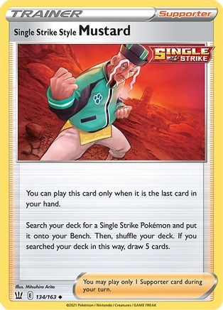 Single Strike Style Mustard 134/163 - SWSH05 Battle Styles Reverse Holofoil - Uncommon