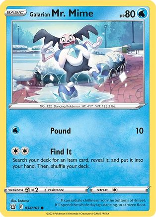 Galarian Mr. Mime (34/163) - SWSH05 Battle Styles  - Common