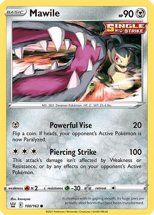 Mawile 100/163 - SWSH05 Battle Styles Reverse Holofoil - Common