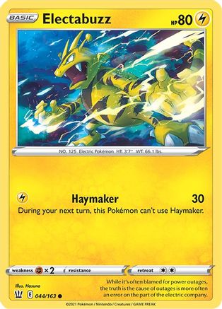 Electabuzz 044/163 - SWSH05 Battle Styles Reverse Holofoil - Common