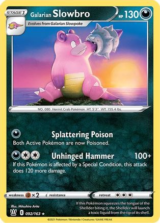 Galarian Slowbro 092/163 - SWSH05 Battle Styles Reverse Holofoil - Rare