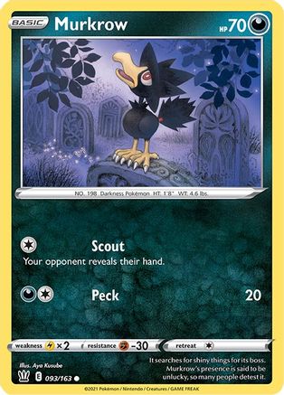 Murkrow 093/163 - SWSH05 Battle Styles Reverse Holofoil - Common