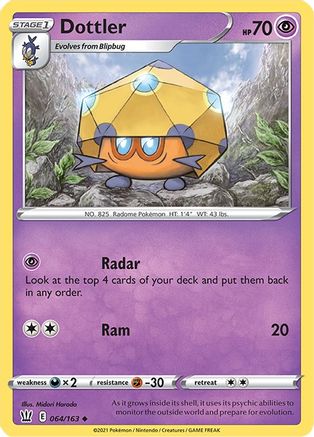 Dottler 064/163 - SWSH05 Battle Styles Reverse Holofoil - Uncommon