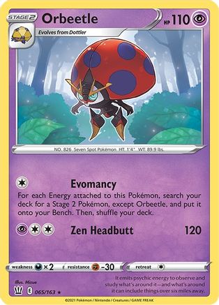Orbeetle 065/163 - SWSH05 Battle Styles Holofoil - Holo Rare