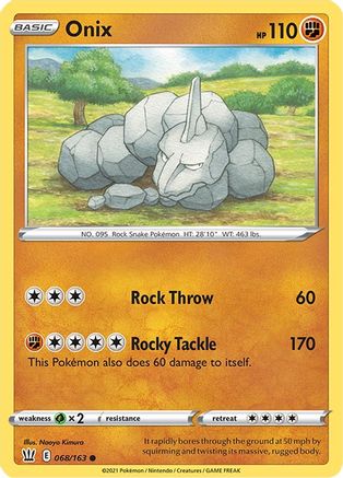 Onix 068/163 - SWSH05 Battle Styles Reverse Holofoil - Common