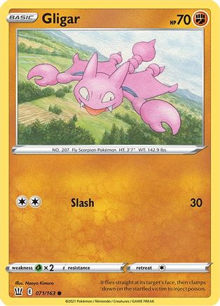 Gligar 071/163 - SWSH05 Battle Styles Reverse Holofoil - Common