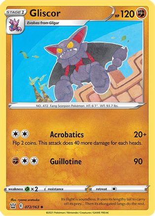 Gliscor 072/163 - SWSH05 Battle Styles Reverse Holofoil - Uncommon