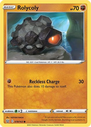 Rolycoly 078/163 - SWSH05 Battle Styles Reverse Holofoil - Common