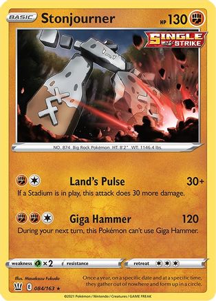 Stonjourner 084/163 - SWSH05 Battle Styles Reverse Holofoil - Rare