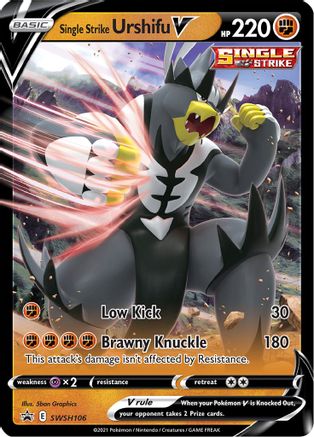 Single Strike Urshifu V SWSH106 - SWSH Sword & Shield Promo Cards Holofoil - Promo