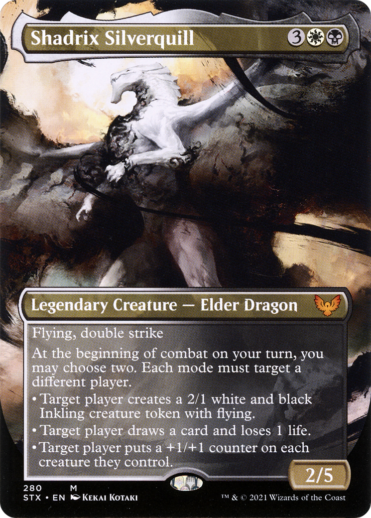 Shadrix Silverquill (Borderless) (STX-280) - Strixhaven: School of Mages (Borderless)