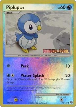Piplup [Diamond and Pearl] (93/130) - Burger King Promos Reverse Holofoil - Promo
