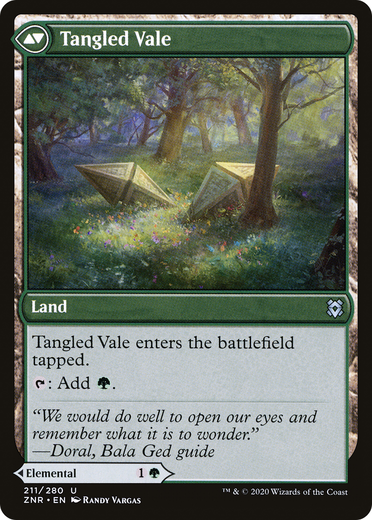 Tangled Florahedron // Tangled Vale (ZNR-211) - Zendikar Rising Foil