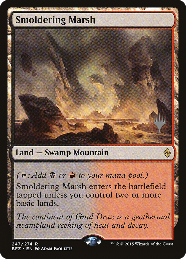 Smoldering Marsh (PPKHM-247P) - Battle for Zendikar Promos (Promo Pack)
