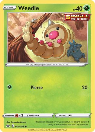 Weedle 1/198 - Chilling Reign