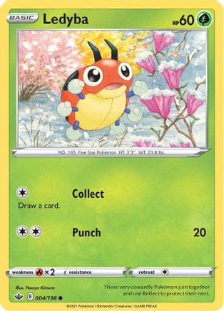 Ledyba 004/198 - SWSH06 Chilling Reign Reverse Holofoil - Common