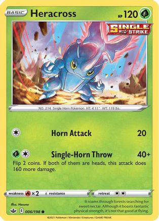Heracross 006/198 - SWSH06 Chilling Reign Reverse Holofoil - Common