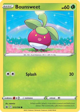 Bounsweet 013/198 - SWSH06 Chilling Reign Reverse Holofoil - Common