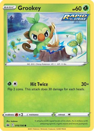 Grookey 016/198 - SWSH06 Chilling Reign Reverse Holofoil - Common