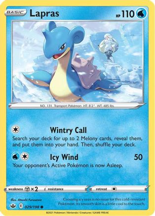 Lapras 029/198 - SWSH06 Chilling Reign Reverse Holofoil - Common