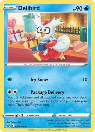 Delibird 032/198 - SWSH06 Chilling Reign Normal - Common