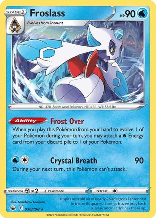 Froslass 036/198 - SWSH06 Chilling Reign Holofoil - Holo Rare