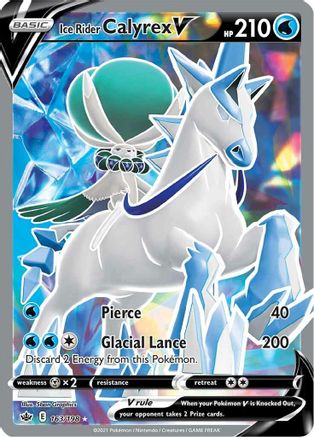 Ice Rider Calyrex V (Full Art) 163/198 - SWSH06 Chilling Reign Holofoil - Ultra Rare