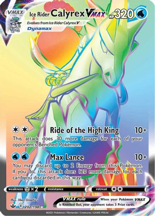 Ice Rider Calyrex VMAX (Secret) 202/198 - SWSH06 Chilling Reign Holofoil - Secret Rare