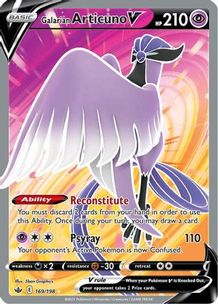 Galarian Articuno V (Full Art) 169/198 - SWSH06 Chilling Reign Holofoil - Ultra Rare