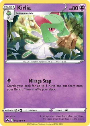 Kirlia 060/198 - SWSH06 Chilling Reign Reverse Holofoil - Uncommon