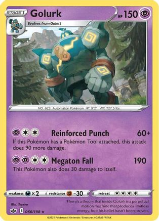 Golurk 066/198 - SWSH06 Chilling Reign Reverse Holofoil - Rare