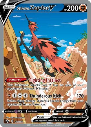 Galarian Zapdos V (Alternate Full Art) 174/198 - SWSH06 Chilling Reign Holofoil - Ultra Rare
