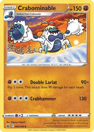 Crabominable 085/198 - SWSH06 Chilling Reign Reverse Holofoil - Uncommon