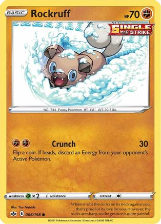 Rockruff - 086/198 - SWSH06 Chilling Reign Reverse Holofoil