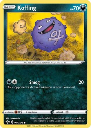 Koffing 94/198 - Chilling Reign Reverse Holofoil