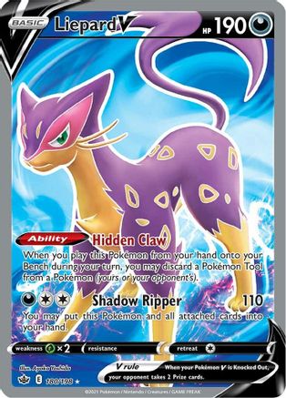 Liepard V (Full Art) 180/198 - SWSH06 Chilling Reign Holofoil - Ultra Rare