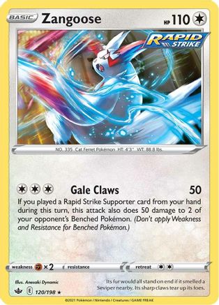 Zangoose 120/198 - Chilling Reign Reverse Holofoil