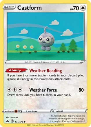 Castform 121/198 - SWSH06 Chilling Reign Reverse Holofoil - Common